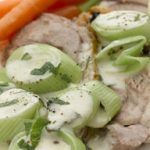 Leek Braised Mutton with Creamy Leek and Mint Sauce
