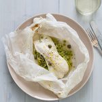 Sole and leeks en papillote
