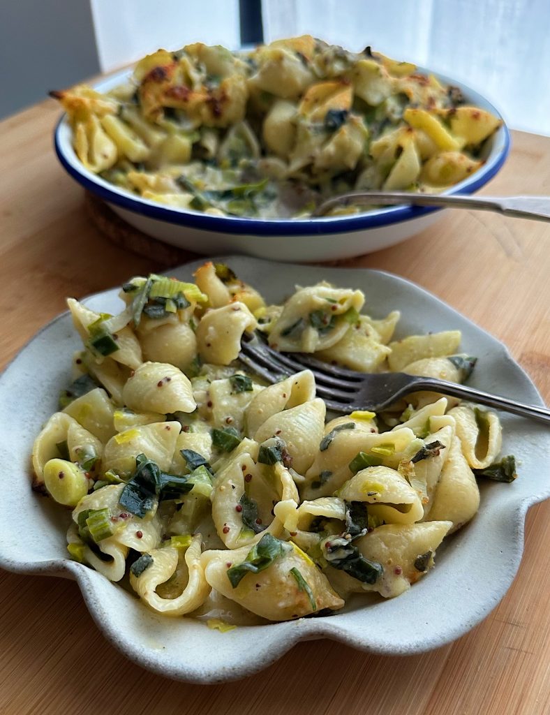 Elly Curshen’s Leek, Parsnip and Sage Pasta in a Cheesy Mustard Sauce